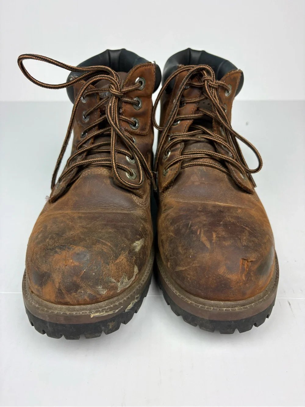 Skechers Men Size 12 Boots Brown Leather Sergeants Verdict Waterproof Work Laces